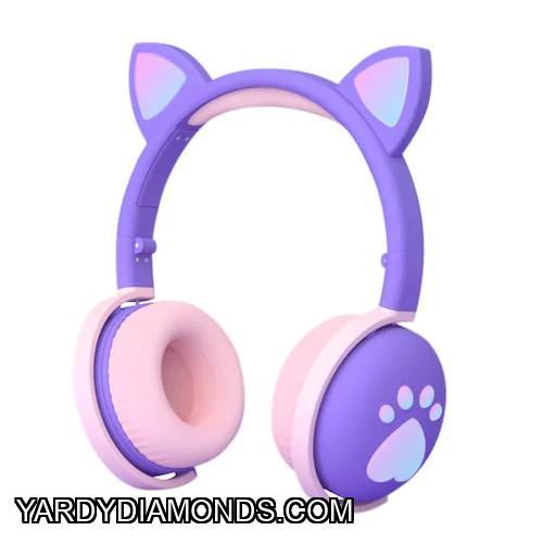 BK1 Cat Ear Bluetooth Wireless Foldable Headphones with Light Contact jadeals 876-288-7705 / 876-616-9370